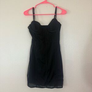 REVOLVE hours sheer Black Mini Dress S